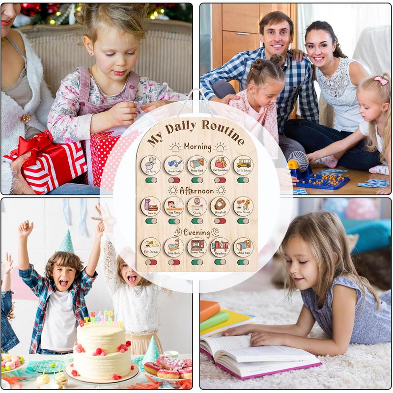 Visual Schedule For Kids Woode - Kids Education Planner 评论和价格