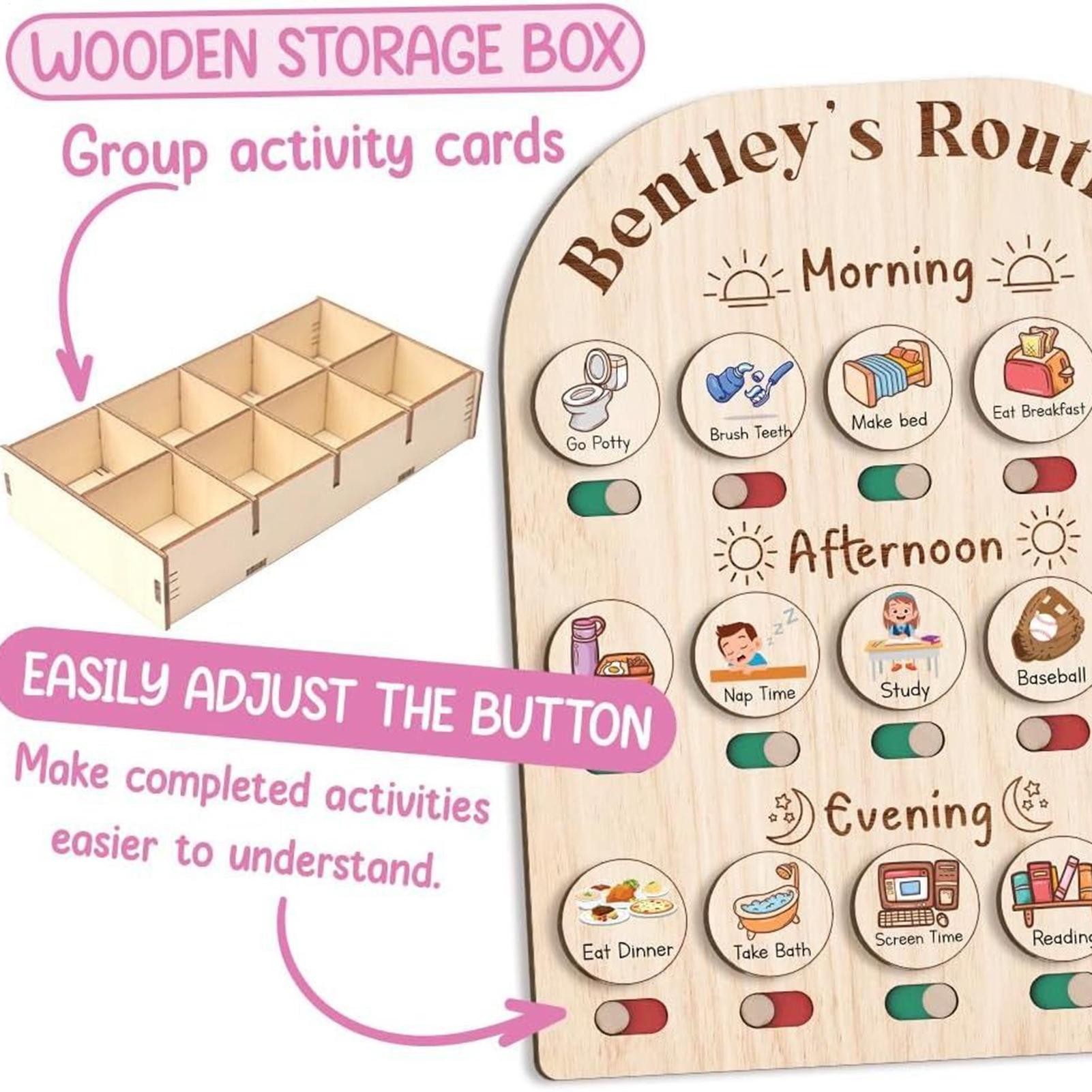 Visual Schedule For Kids Woode - Kids Education Planner 评论和价格
