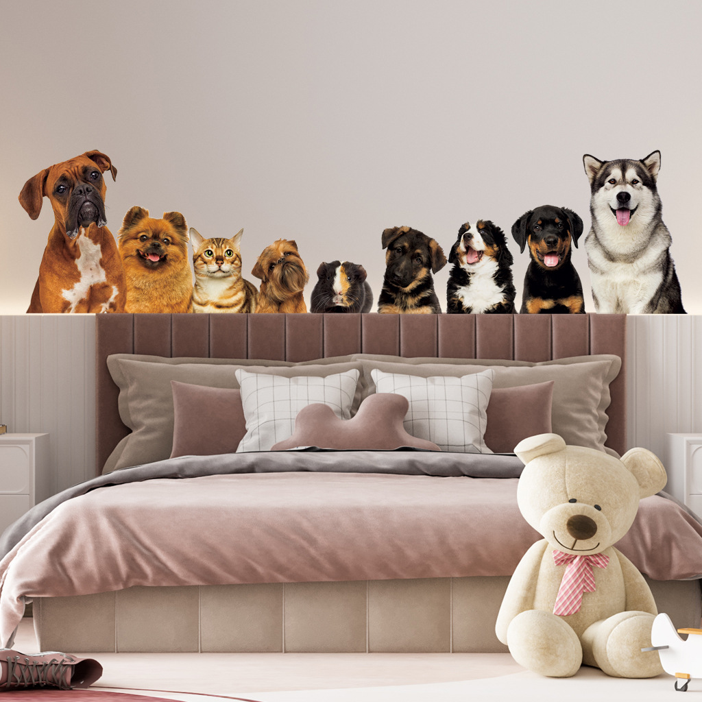 C30# 9 Cute Cats And Dogs Wall - Kids Education Quotes 评论和价格