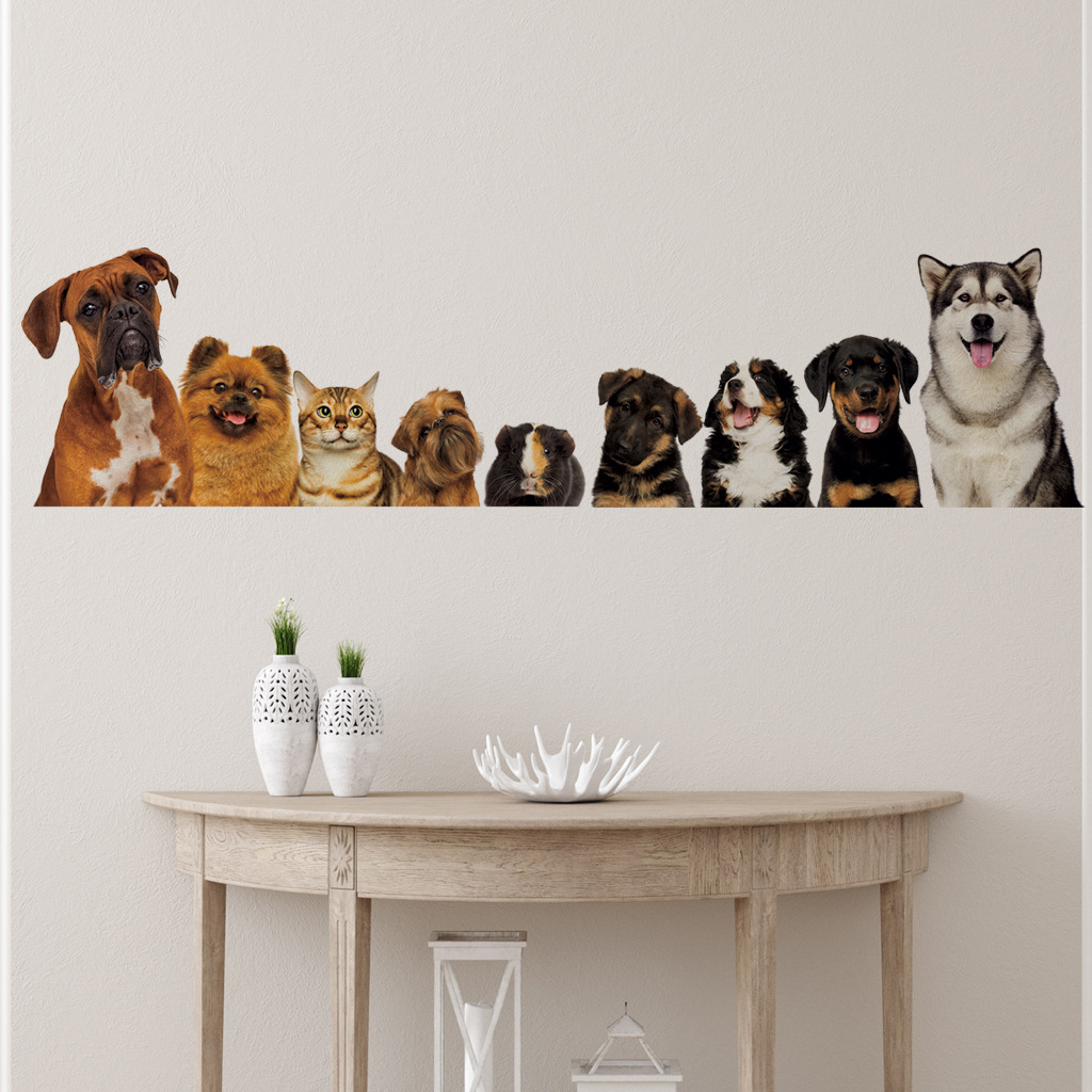 C30# 9 Cute Cats And Dogs Wall - Kids Education Quotes 评论和价格