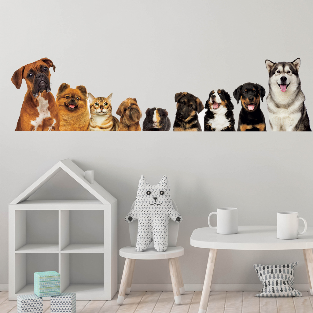 C30# 9 Cute Cats And Dogs Wall - Kids Education Quotes 评论和价格