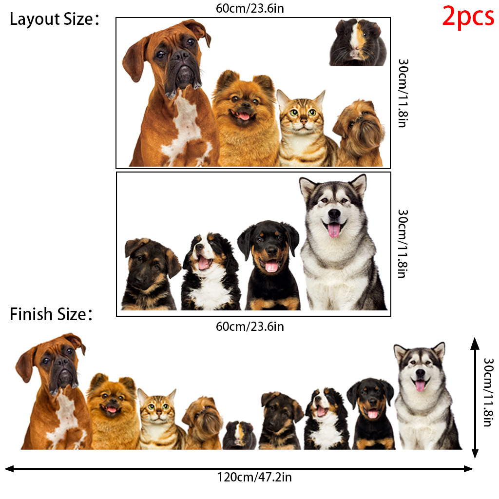 C30# 9 Cute Cats And Dogs Wall - Kids Education Quotes 评论和价格