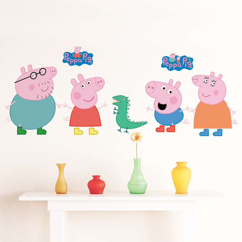 Cartoon Peppa Pig Wall Sticker - Kids Education Quotes 评论和价格