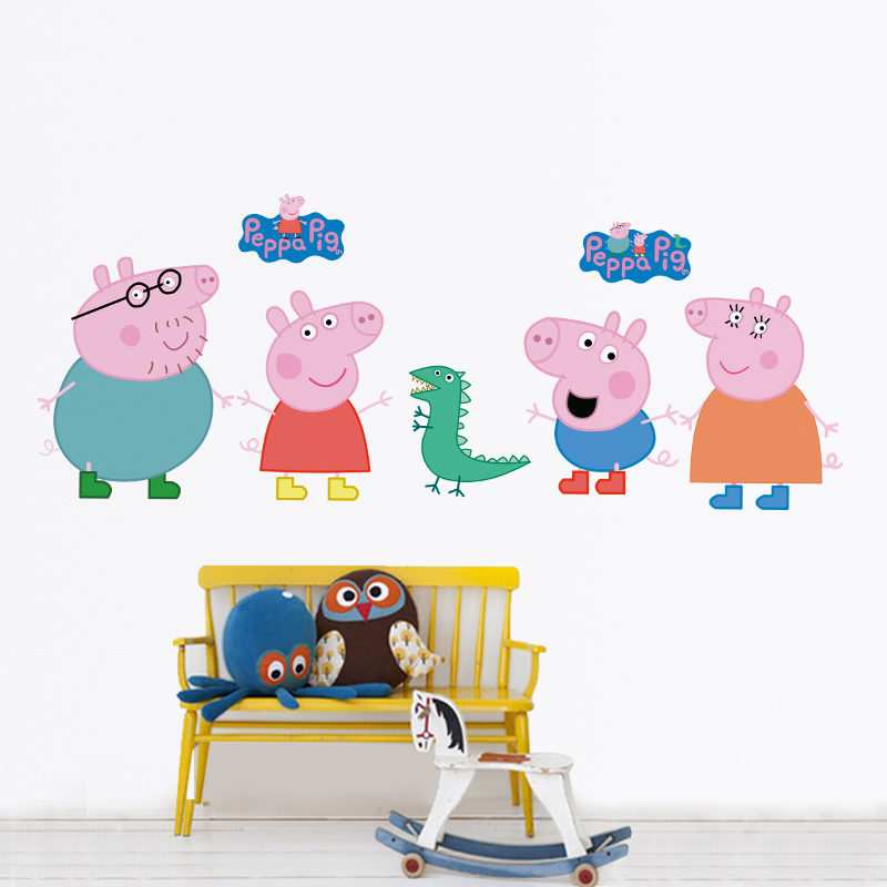 Cartoon Peppa Pig Wall Sticker - Kids Education Quotes 评论和价格