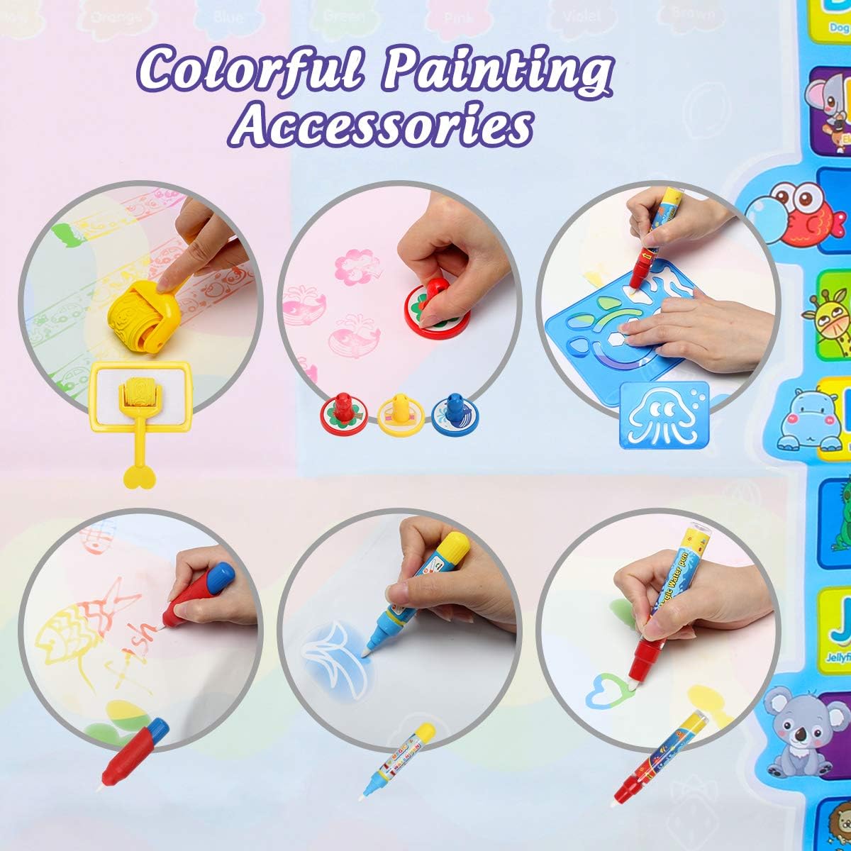 Magic Water Drawing Mat Reusab - Drawing Projector Kids 评论和价格