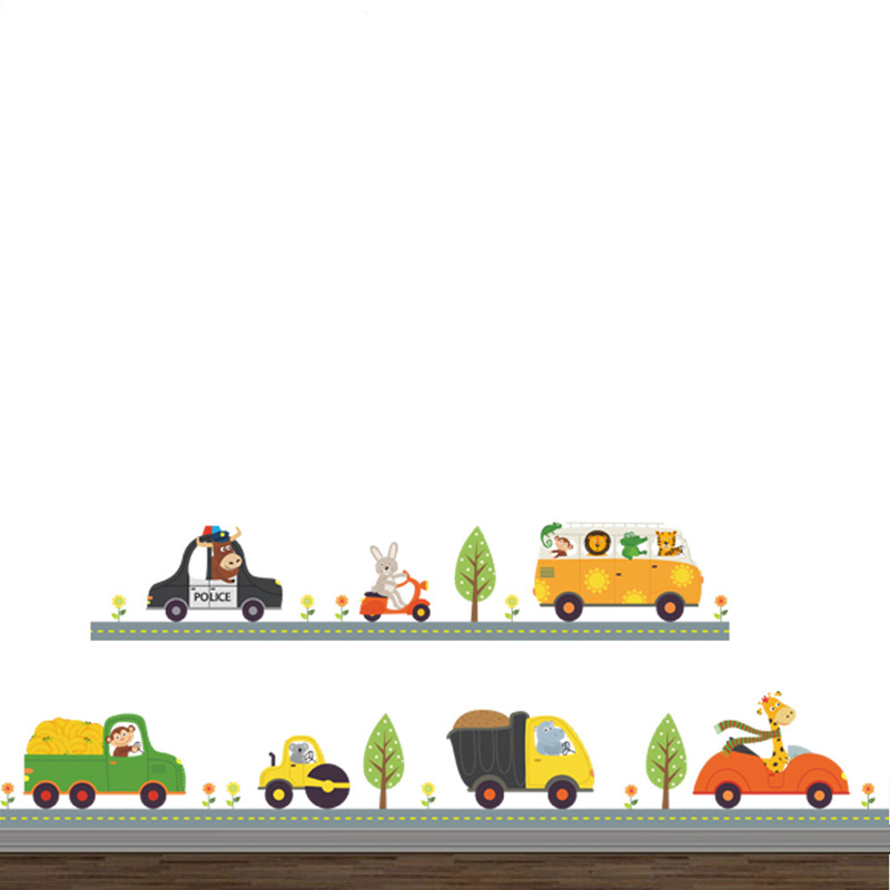 Cartoon Animals Car Wall Stick - Kids Education Quotes 评论和价格