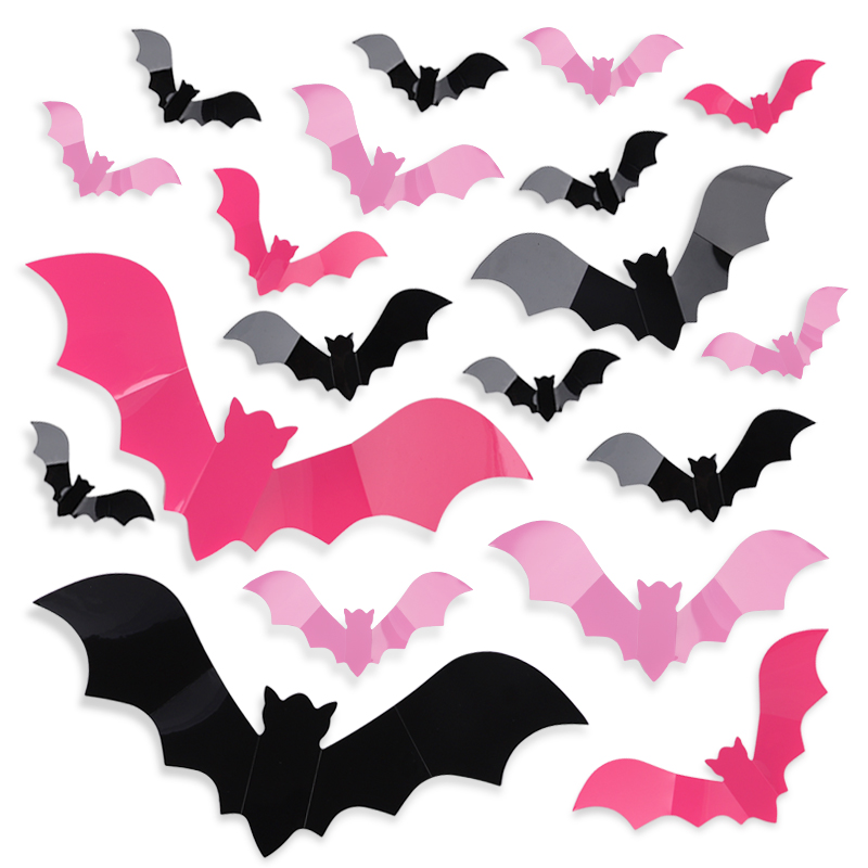24/48Pcs Halloween Pink Bats W - Kids Education Quotes 评论和价格