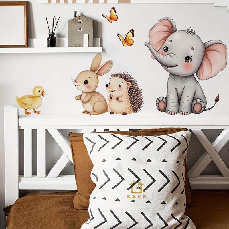 Cartoon Animal Wall Sticker -  - Kids Education Quotes 评论和价格
