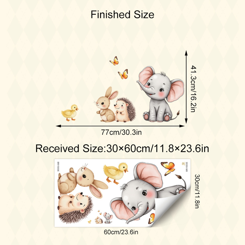 Cartoon Animal Wall Sticker -  - Kids Education Quotes 评论和价格
