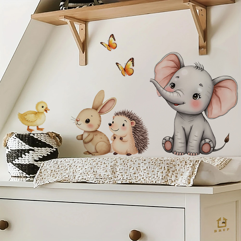 Cartoon Animal Wall Sticker -  - Kids Education Quotes 评论和价格