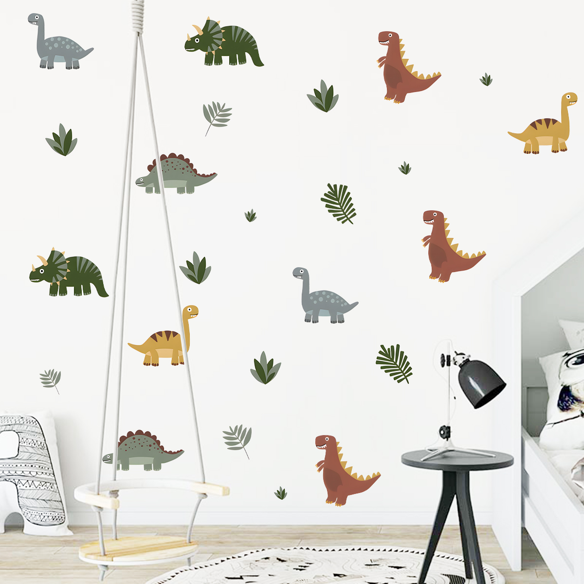 Cartoon Cute Dinosaur Leaf Ani - Kids Education Quotes 评论和价格