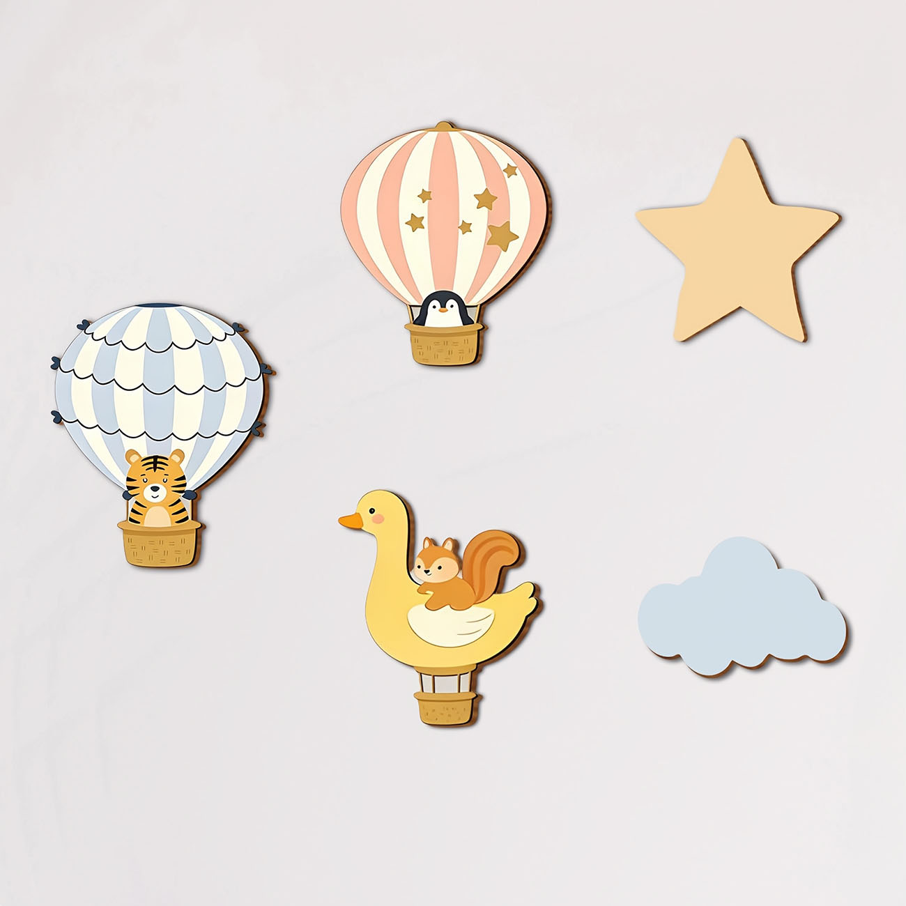 5Pcs Animal Hot Air Balloon Wo - Kids Education Quotes 评论和价格