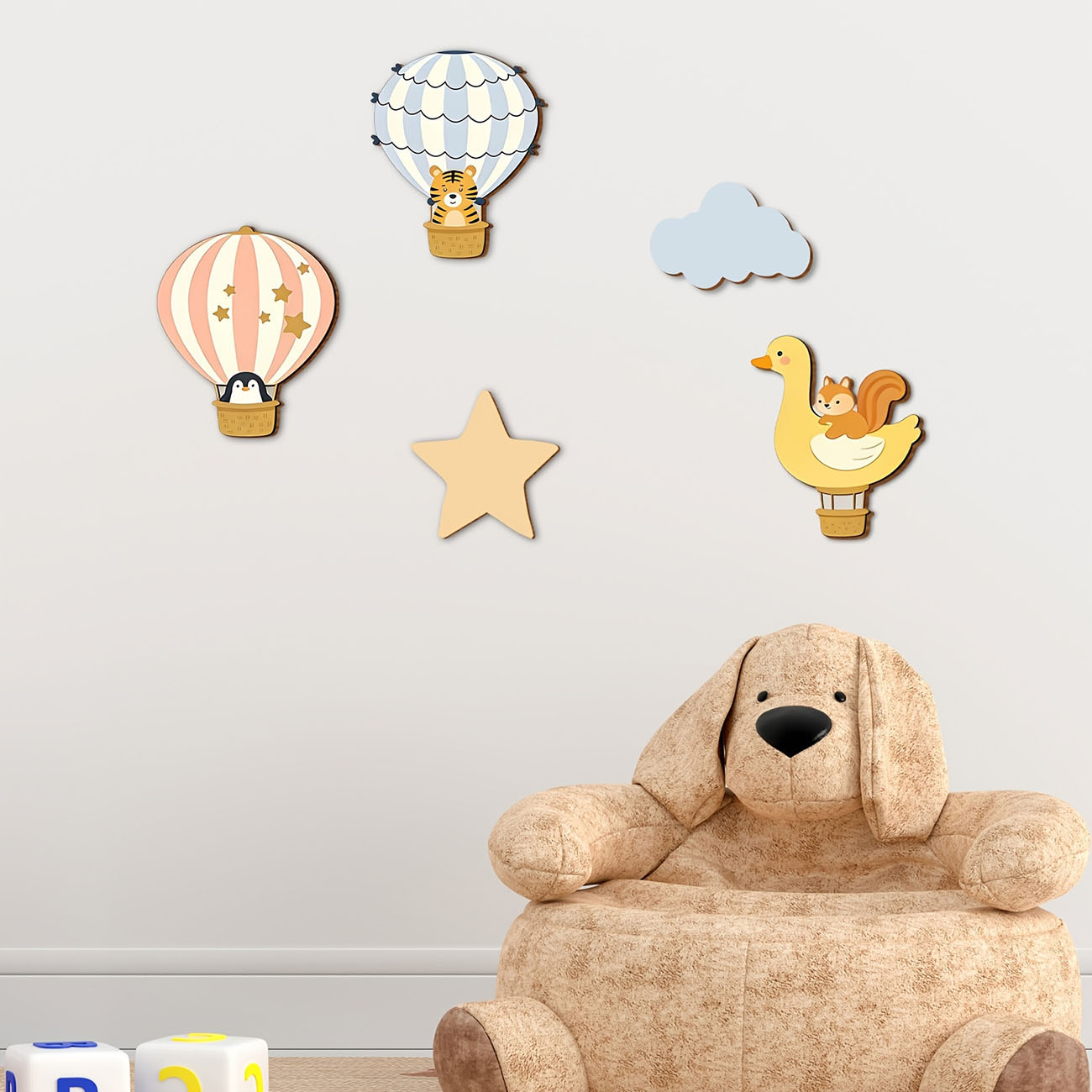 5Pcs Animal Hot Air Balloon Wo - Kids Education Quotes 评论和价格